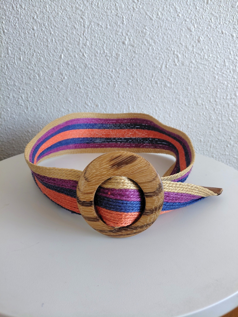 Handcrafted Jute Natural Fiber Wide Womens Belt Wooden Buckle